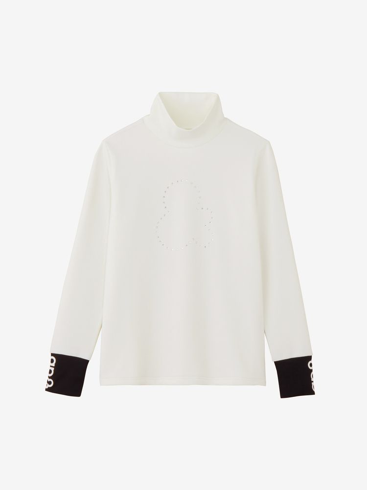 golfickers ワッフルモックネックシャツ　ホワイト　XL 公式】テックワッフル長袖モックネックシャツ（レディース