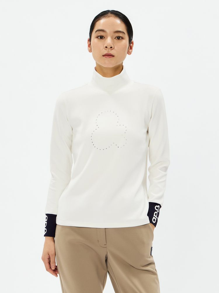 golfickers ワッフルモックネックシャツ　ホワイト　XL 公式】テックワッフル長袖モックネックシャツ（レディース