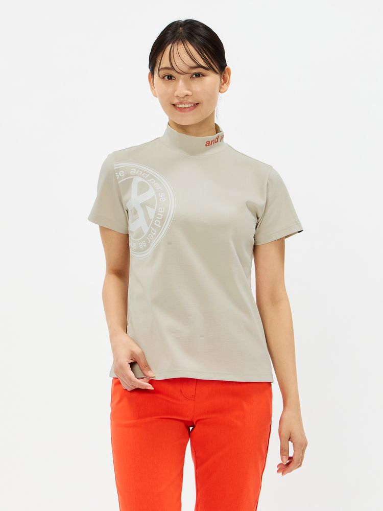 and per se(アンパスィ) ｜SWING DRY メッシュ半袖モックネックシャツ（レディース）