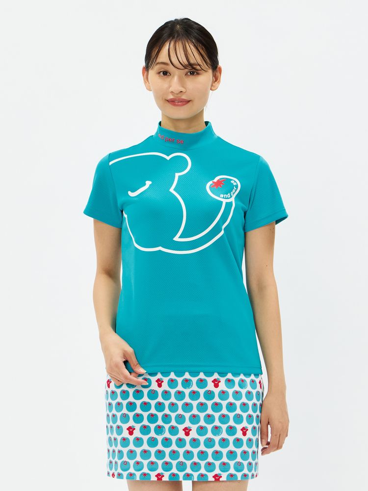 and per se(アンパスィ) ｜COOL is COOL ディンプル半袖モックネックシャツ（レディース）