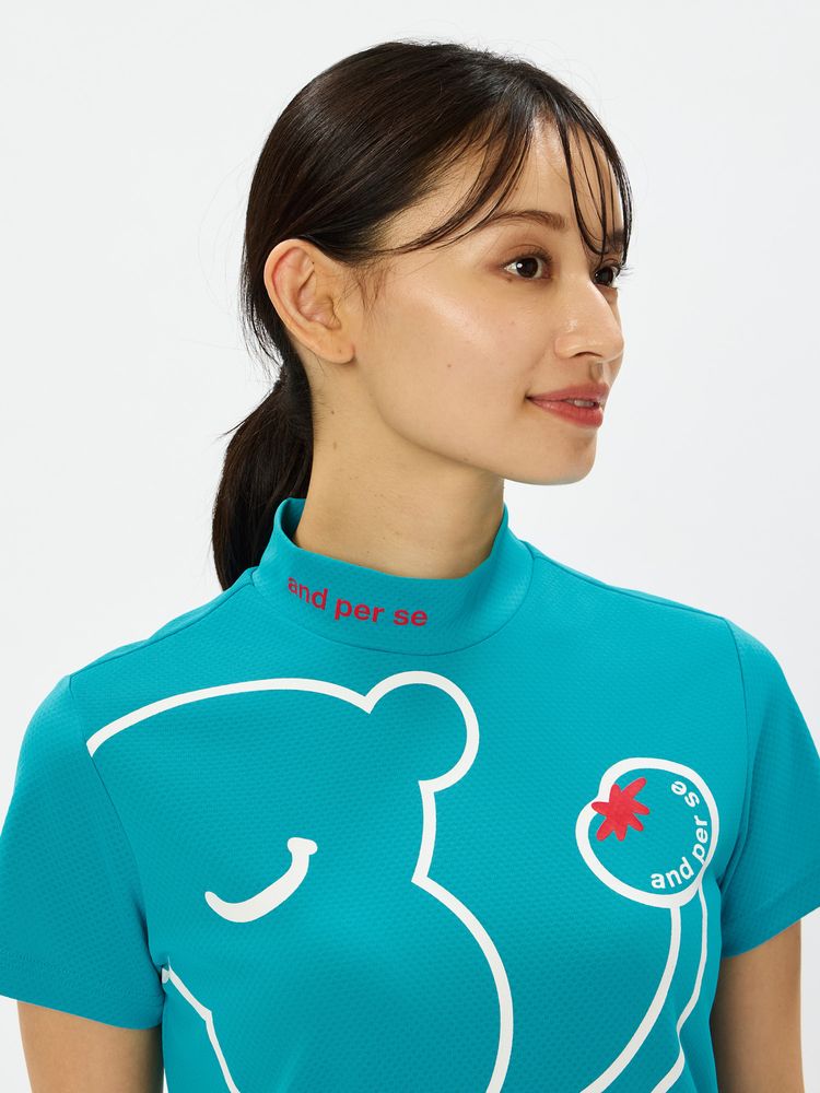 and per se(アンパスィ) ｜COOL is COOL ディンプル半袖モックネックシャツ（レディース）