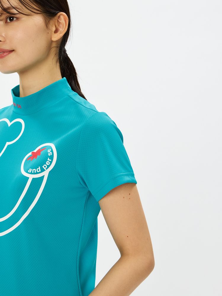 and per se(アンパスィ) ｜COOL is COOL ディンプル半袖モックネックシャツ（レディース）