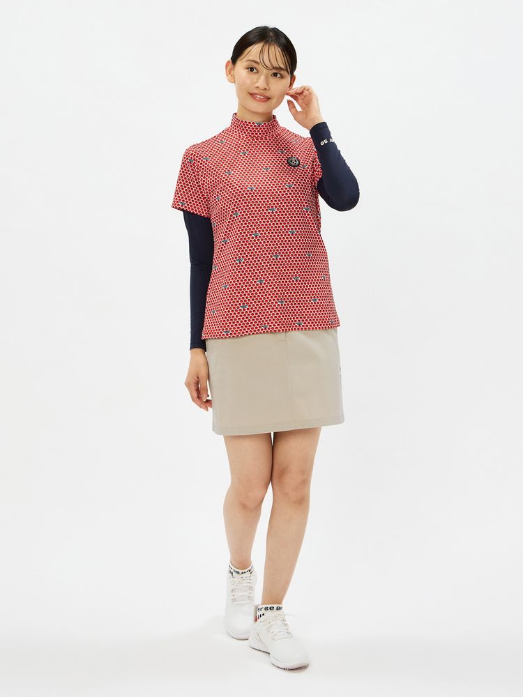 and per se(アンパスィ) ｜COOL is COOL プリンテッド半袖モックネックシャツ（レディース）