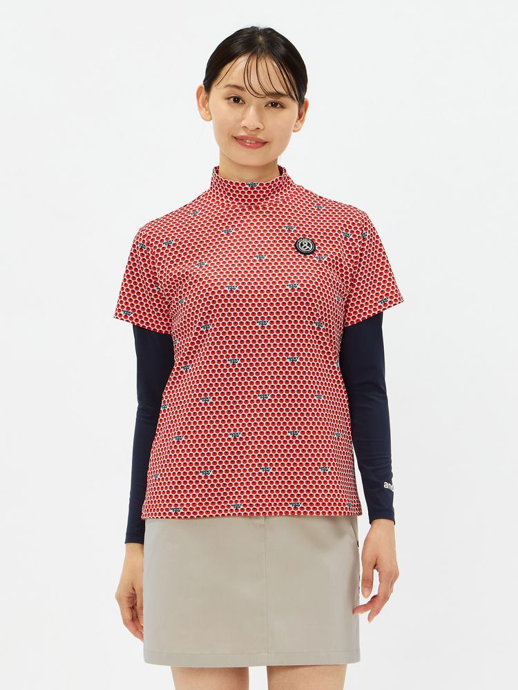 and per se(アンパスィ) ｜COOL is COOL プリンテッド半袖モックネックシャツ（レディース）