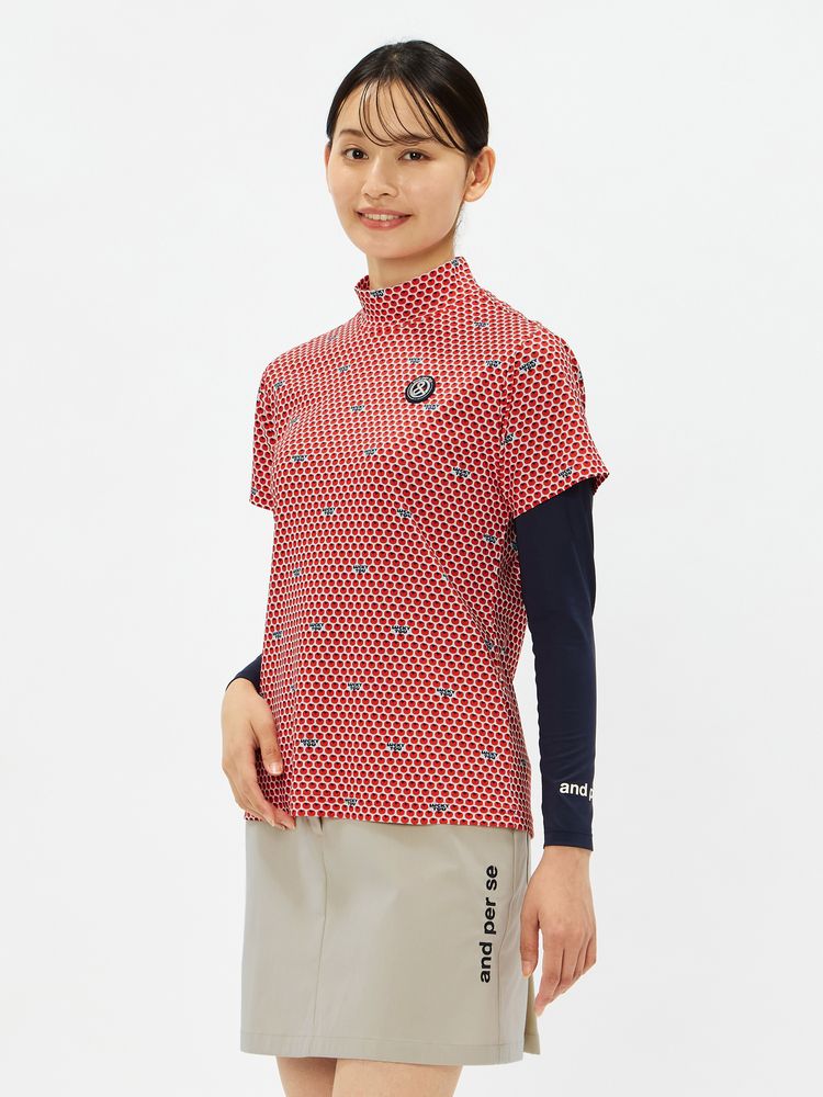 公式】COOL is COOL プリンテッド半袖モックネックシャツ（レディース