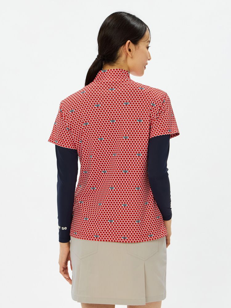 and per se(アンパスィ) ｜COOL is COOL プリンテッド半袖モックネックシャツ（レディース）