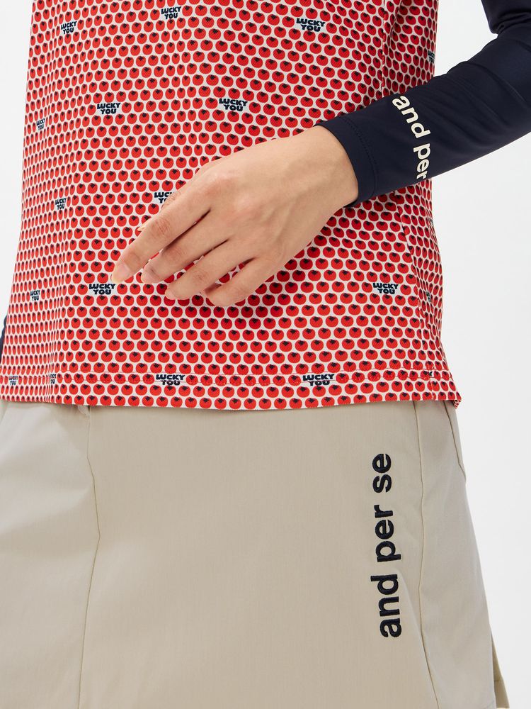 and per se(アンパスィ) ｜COOL is COOL プリンテッド半袖モックネックシャツ（レディース）