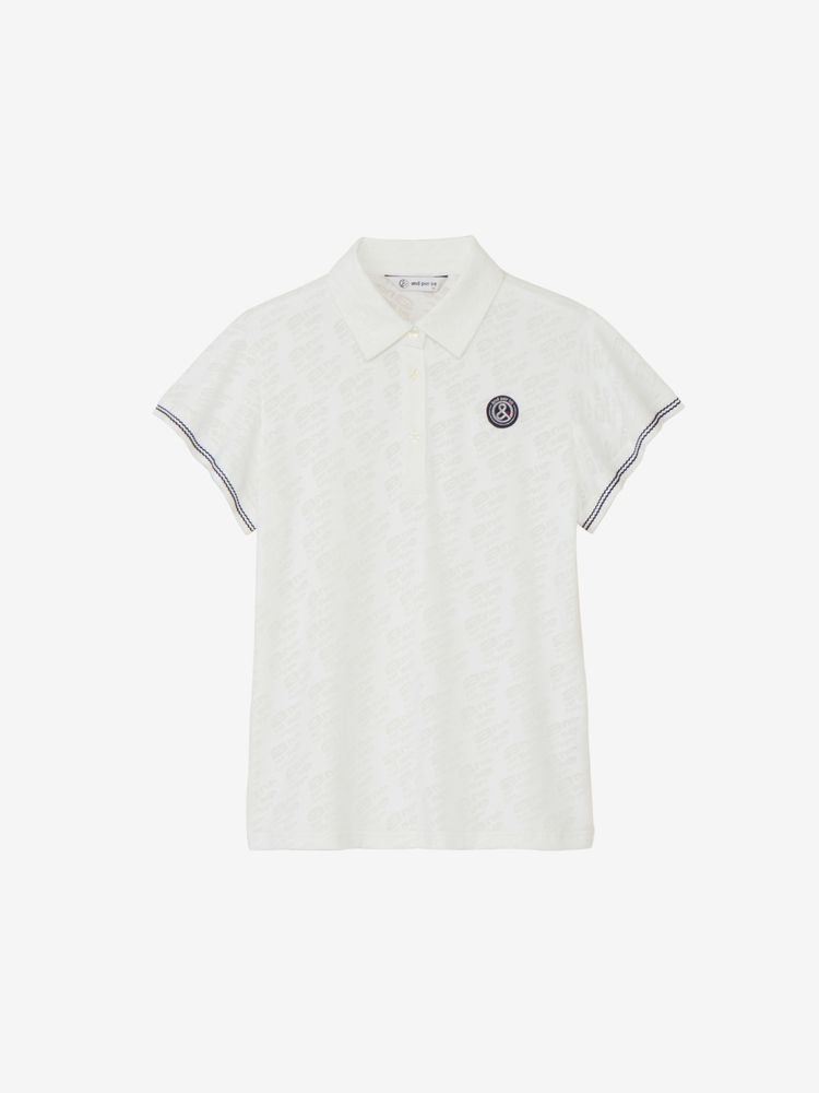 and per se(アンパスィ) ｜ロゴジャカード半袖シャツ（レディース）