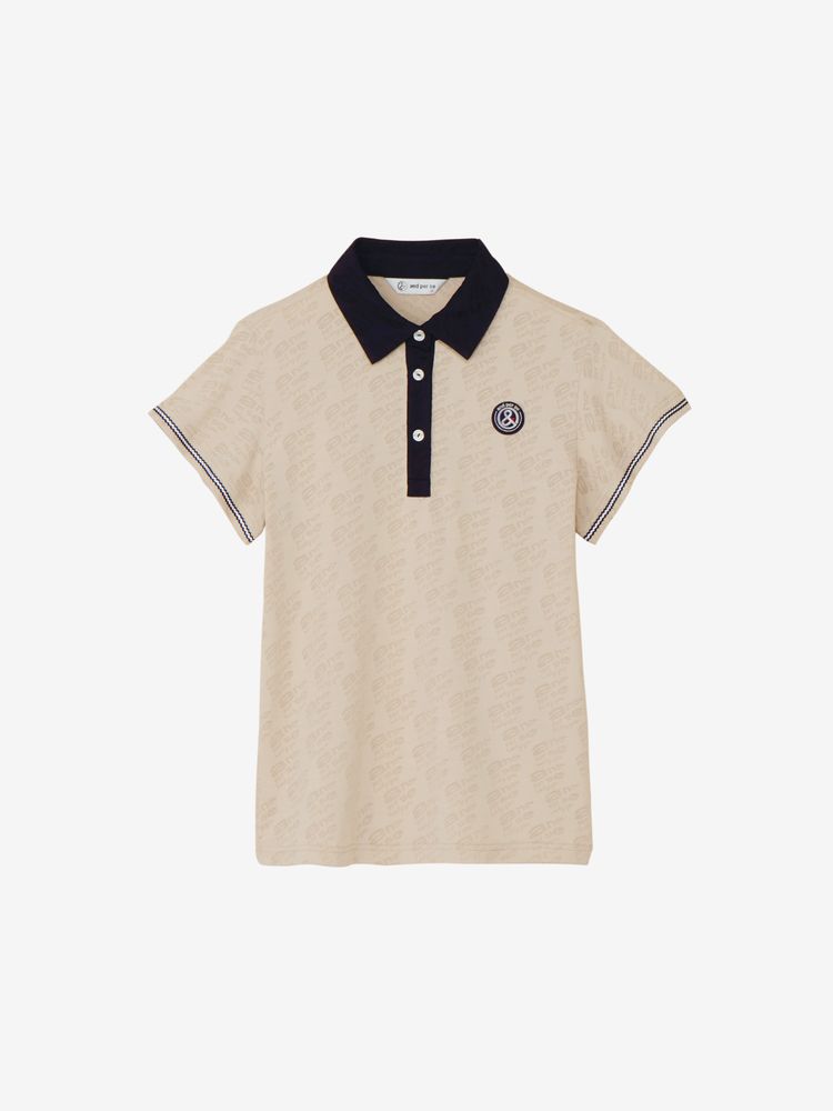 and per se(アンパスィ) ｜ロゴジャカード半袖シャツ（レディース）