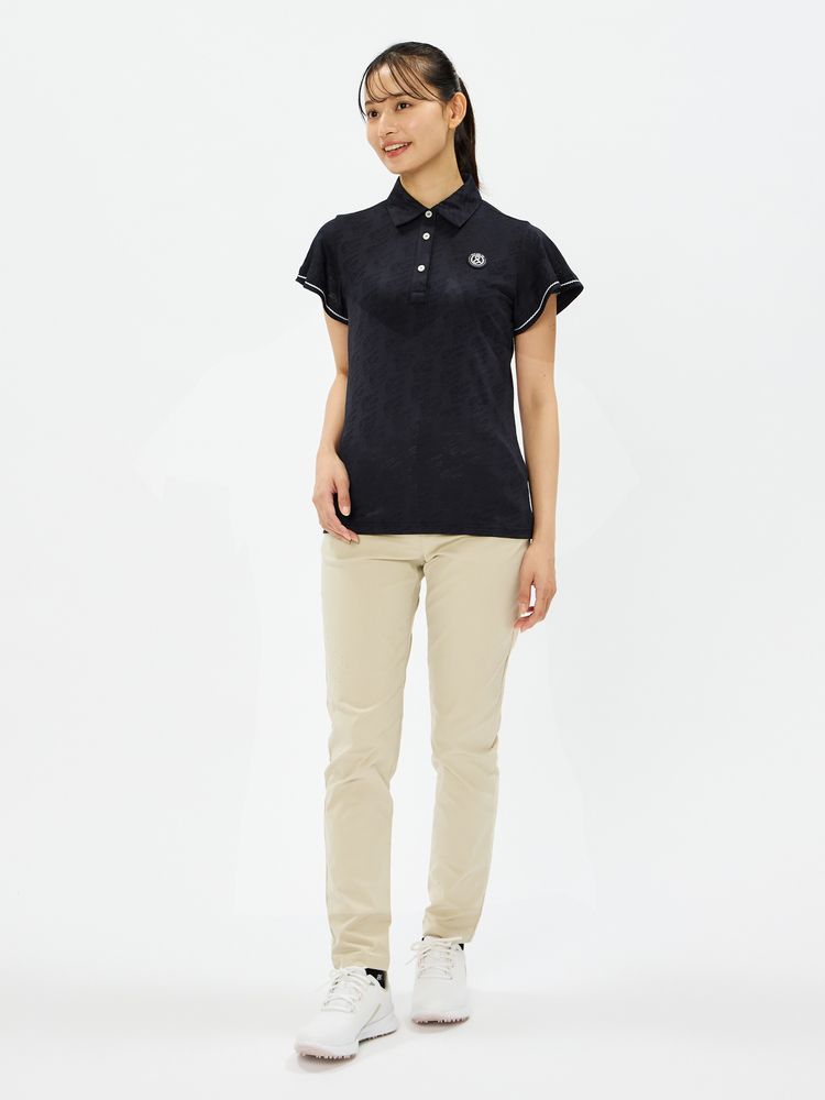 and per se(アンパスィ) ｜ロゴジャカード半袖シャツ（レディース）