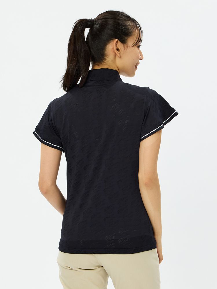 and per se(アンパスィ) ｜ロゴジャカード半袖シャツ（レディース）