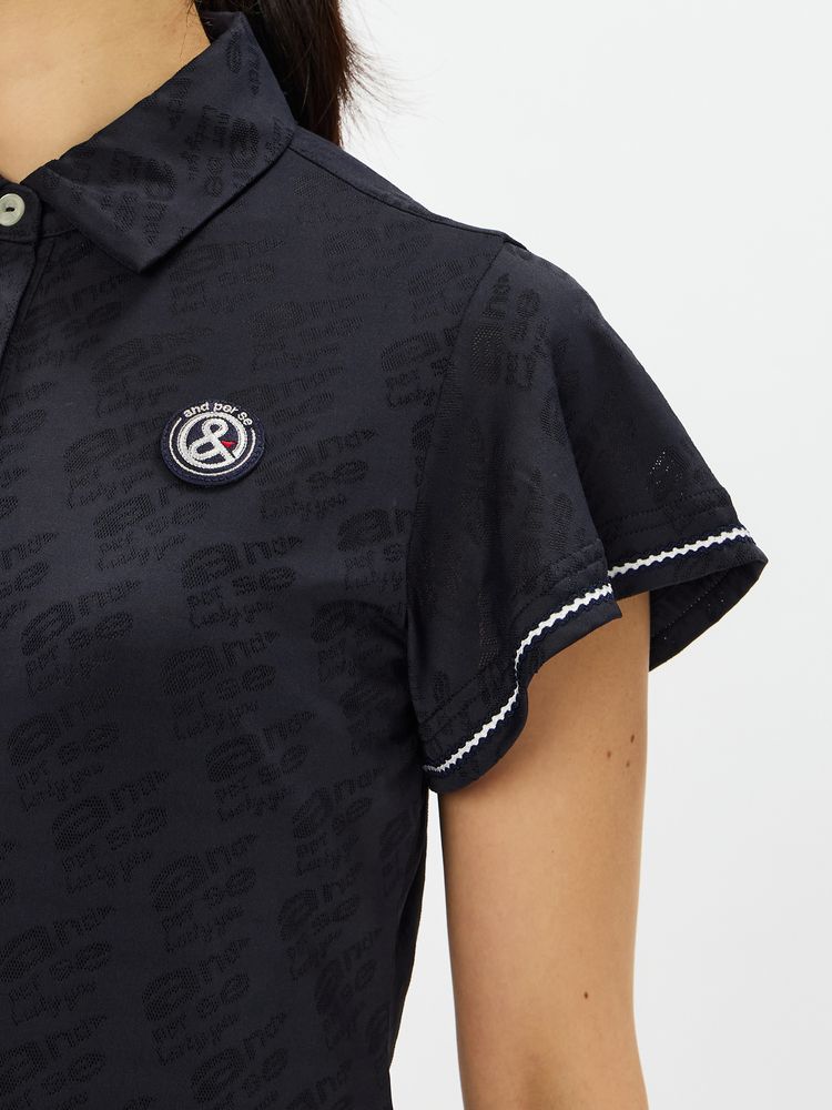 and per se(アンパスィ) ｜ロゴジャカード半袖シャツ（レディース）