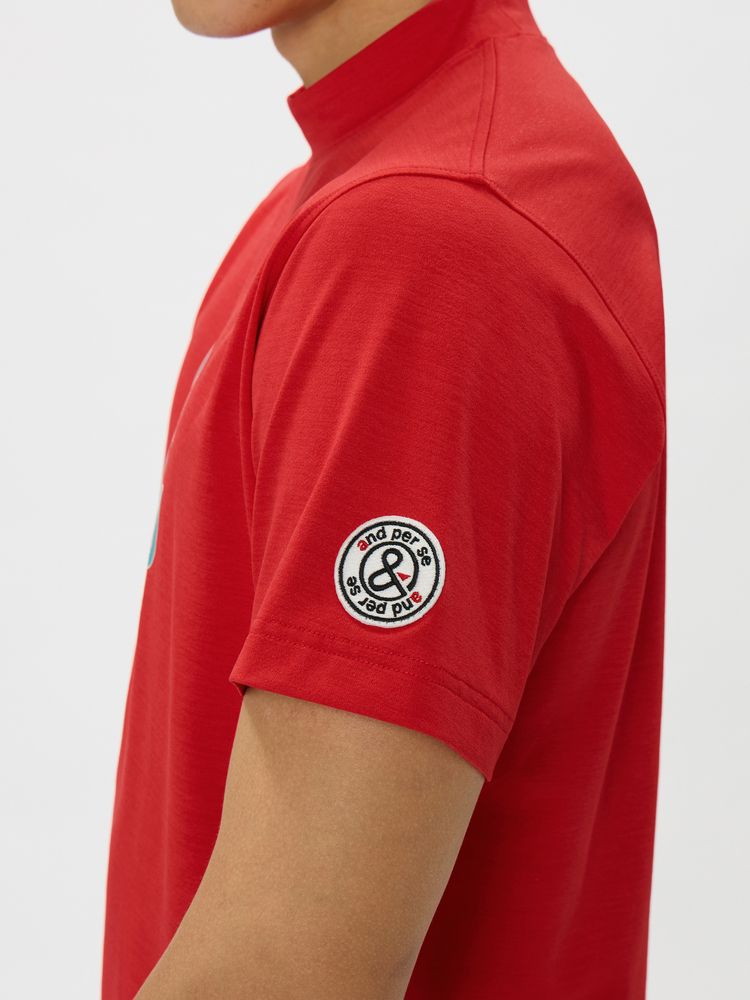 and per se(アンパスィ) ｜チュッパチャプス 半袖モックネックシャツ（メンズ）