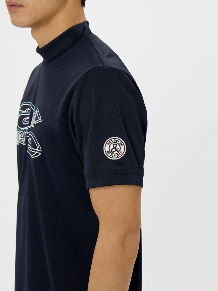 and per se(アンパスィ) ｜COOL is COOL ディンプル半袖モックネックシャツ（メンズ）