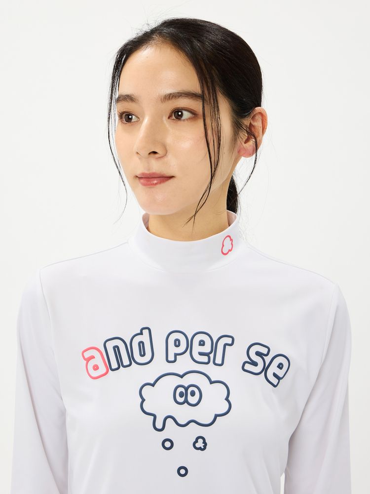 and per se(アンパスィ) ｜ショットスムーザー長袖モックネックシャツ（レディース）