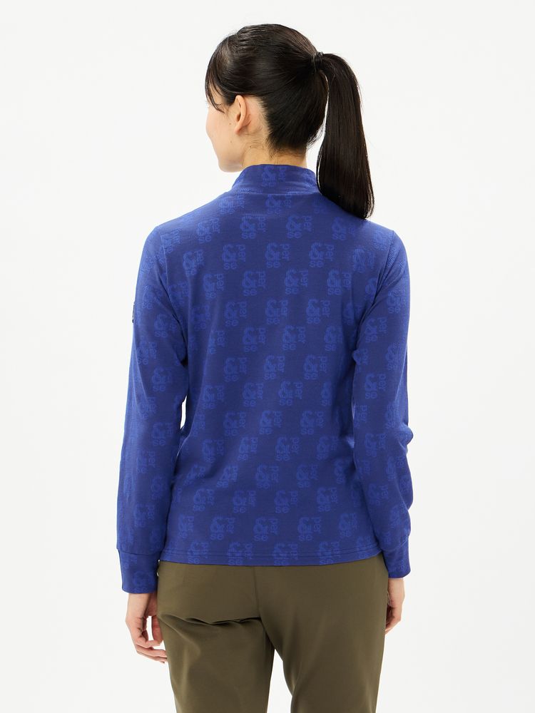 ゴルフ 新品 C/Gジャカードドッキングモックネックシャツ (WOMENS) Lサイズ
