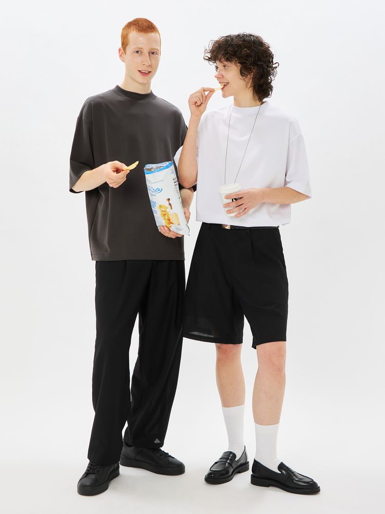 公式】スムースコンフォートハーフスリーブモックネック（ユニセックス