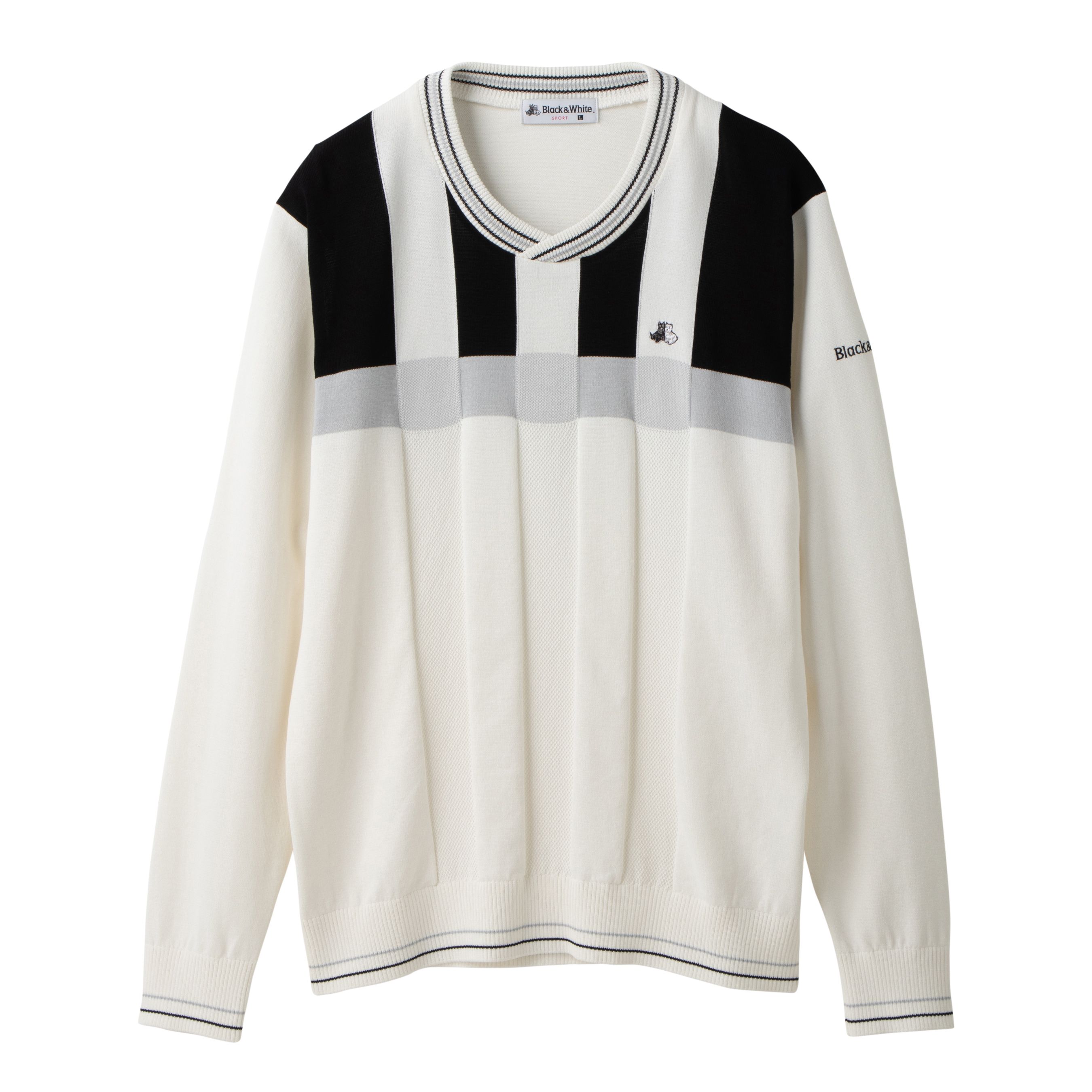 ビッグチェッククルーニット メンズ Bgs2311ka Black White Sportswear公式通販 アウトレット