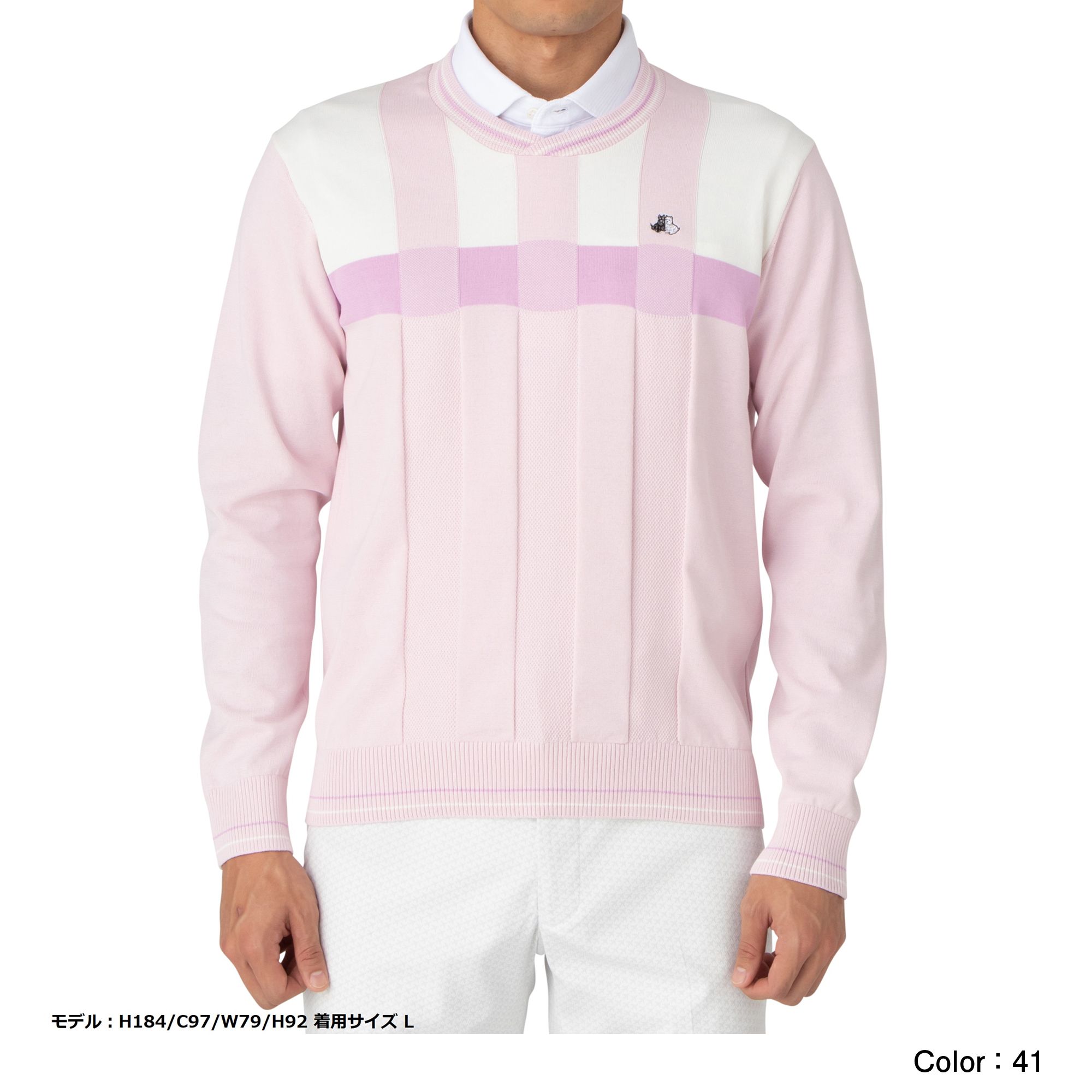 ビッグチェッククルーニット メンズ Bgs2311ka Black White Sportswear ブラック ホワイト スポーツウェア 公式通販