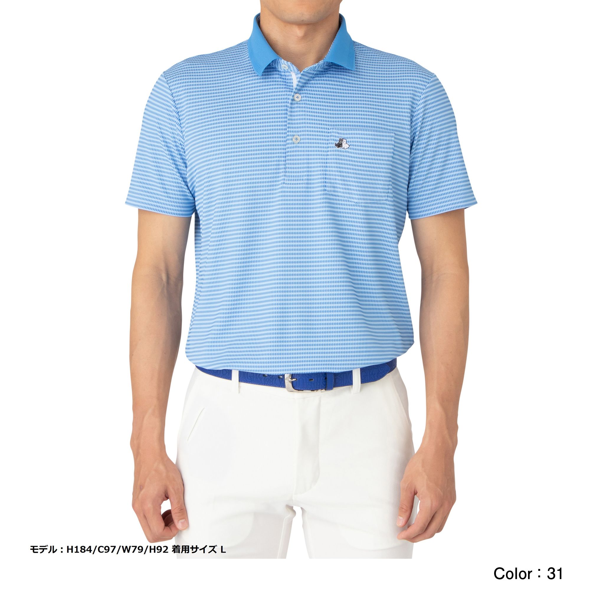 ワッフルサッカーポロ メンズ Bgs9701ya Black White Sportswear公式通販