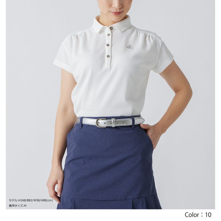 デニムライクニットポロシャツ レディース Bls9702yg Black White Sportswear公式通販 アウトレット