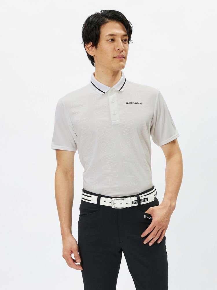 BLACK & WHITE(ブラック＆ホワイト) ｜NonWetロゴプリント半袖ポロシャツ（メンズ）