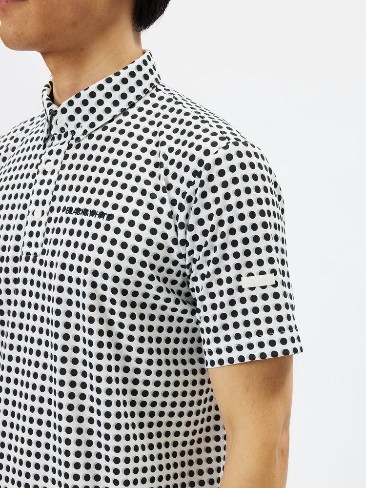 BLACK & WHITE(ブラック＆ホワイト) ｜ドットプリントボタンダウン半袖シャツ（メンズ）