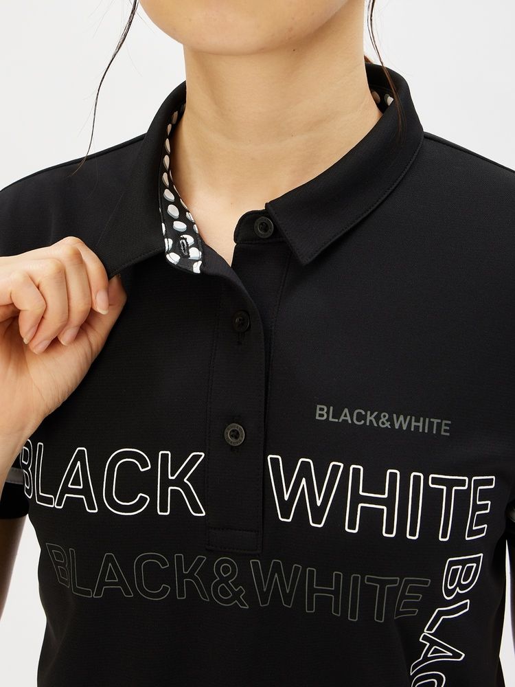 BLACK & WHITE(ブラック＆ホワイト) ｜SoCoolハニカムロゴプリント半袖シャツ（レディース）